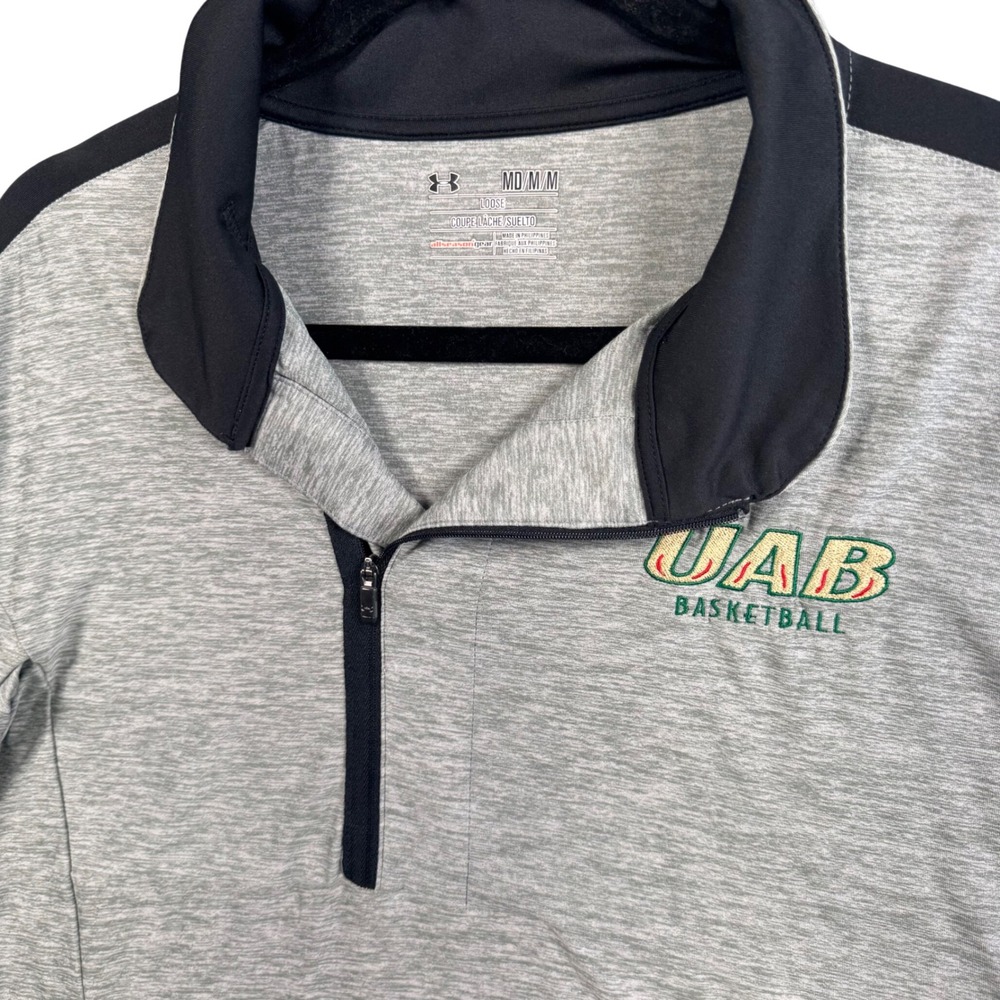 UAB Basketball Under Armour Pullover Women Medium Gray Quarter Zip